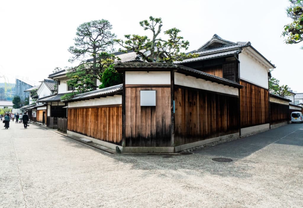 Image from Japan, traditional house with weathered Yakisugi cladding
