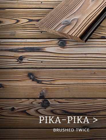 Surface and profile view of Pika-Pika Yakisugi
