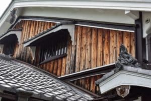 Details of a historic temple in Japan