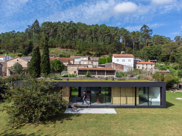 Whole view of Viro pavilion with local landscape